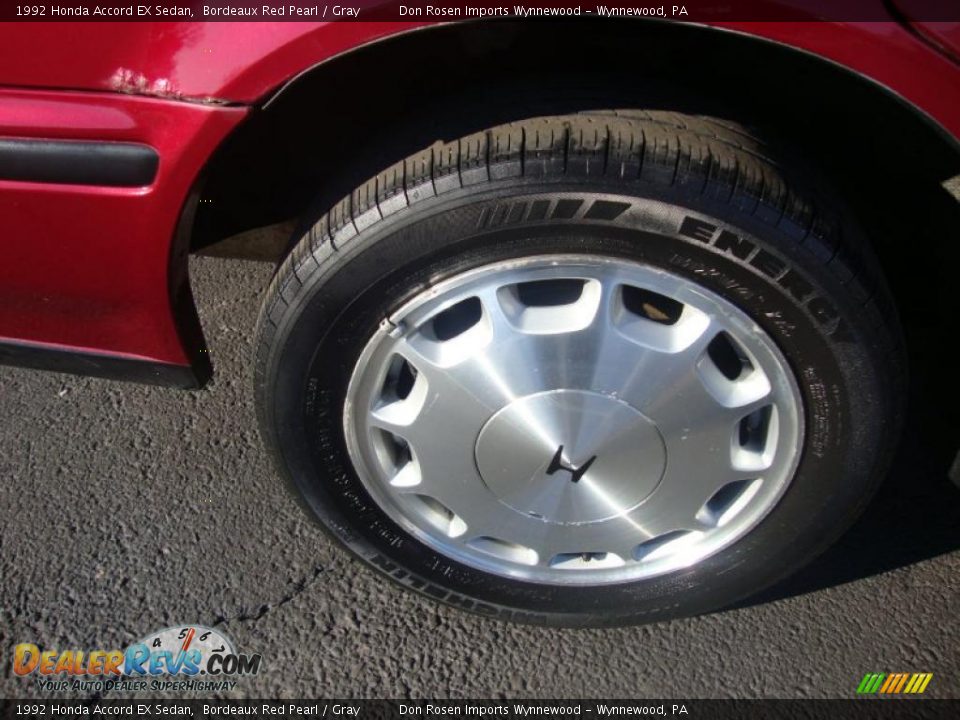 1992 Honda Accord EX Sedan Bordeaux Red Pearl / Gray Photo #25