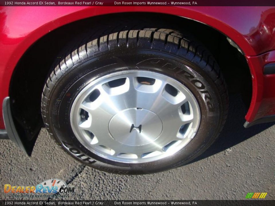1992 Honda Accord EX Sedan Bordeaux Red Pearl / Gray Photo #26
