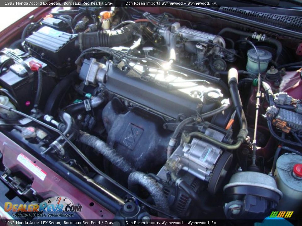 1992 Honda Accord EX Sedan Bordeaux Red Pearl / Gray Photo #34