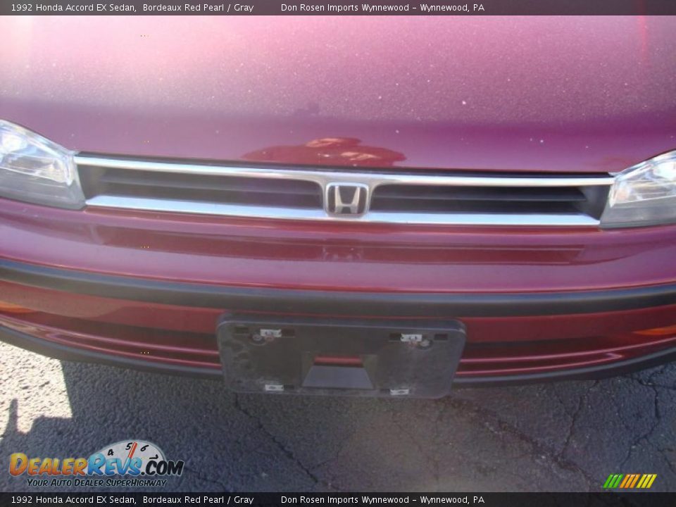 1992 Honda Accord EX Sedan Bordeaux Red Pearl / Gray Photo #35
