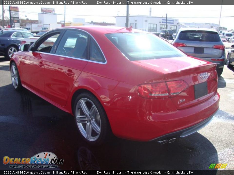 2010 Audi S4 3.0 quattro Sedan Brilliant Red / Black/Red Photo #9