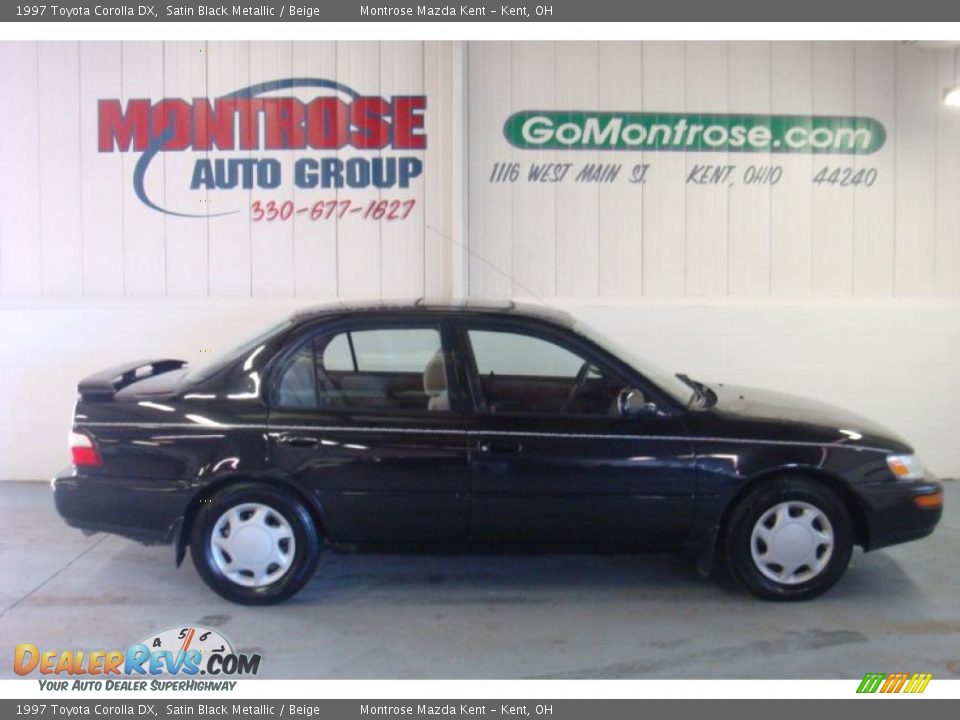 1997 Toyota Corolla DX Satin Black Metallic / Beige Photo #2