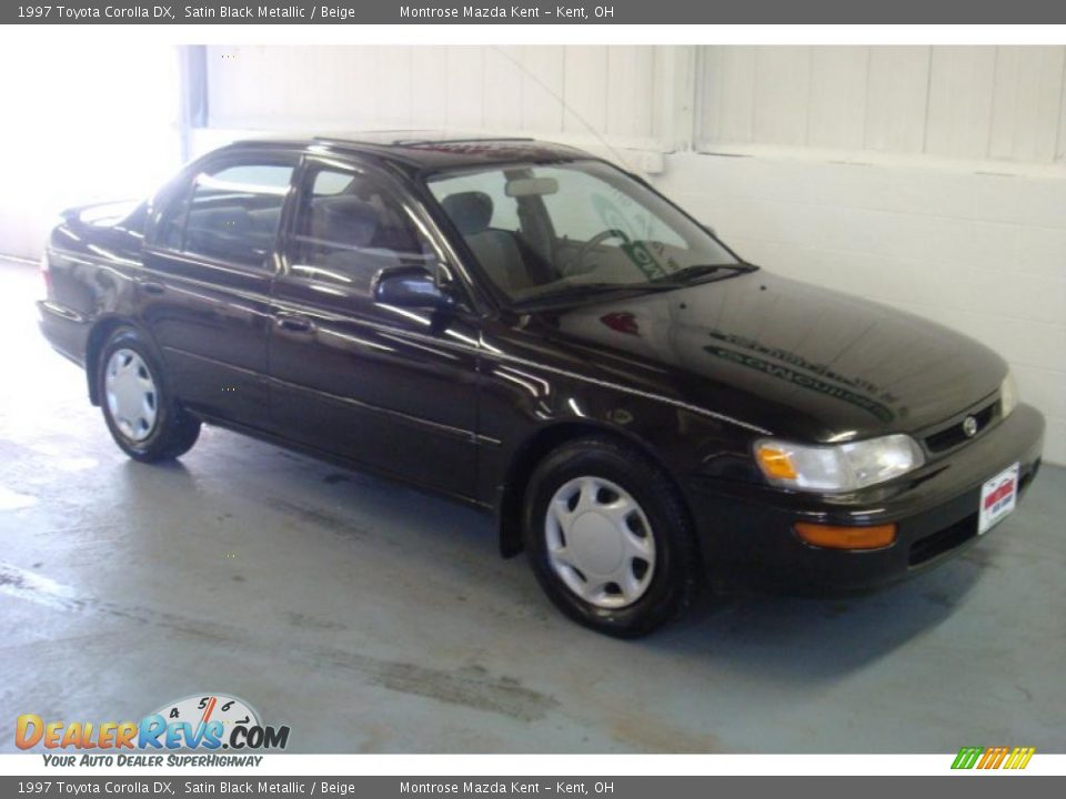1997 Toyota Corolla DX Satin Black Metallic / Beige Photo #3