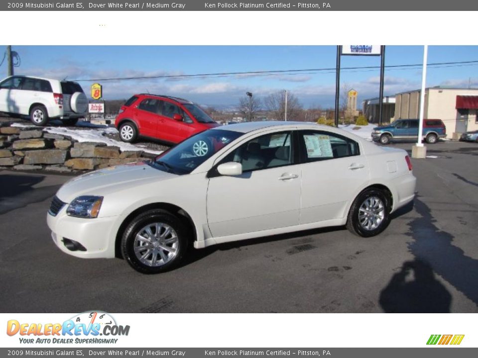 2009 Mitsubishi Galant ES Dover White Pearl / Medium Gray Photo #1