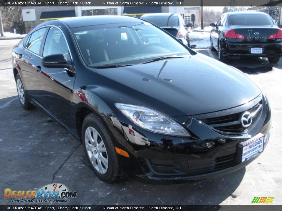 2009 Mazda MAZDA6 i Sport Ebony Black / Black Photo #3