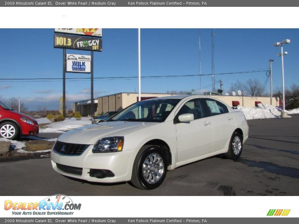 2009 Mitsubishi Galant ES Dover White Pearl / Medium Gray Photo #2