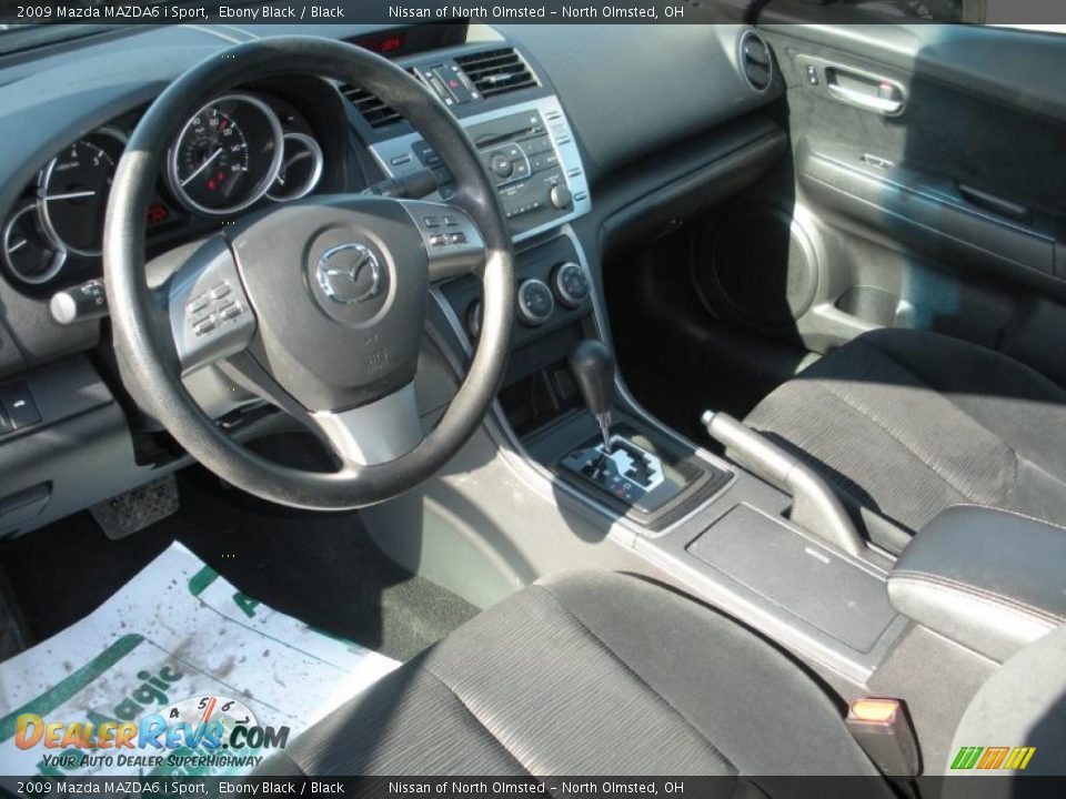 2009 Mazda MAZDA6 i Sport Ebony Black / Black Photo #11