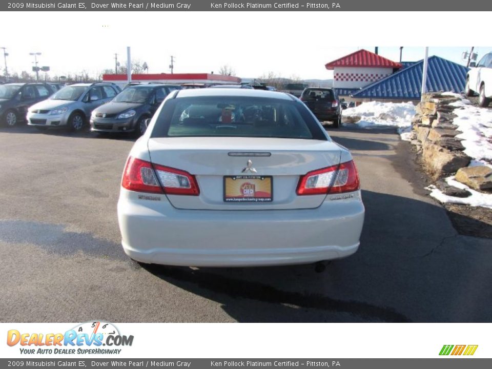 2009 Mitsubishi Galant ES Dover White Pearl / Medium Gray Photo #7