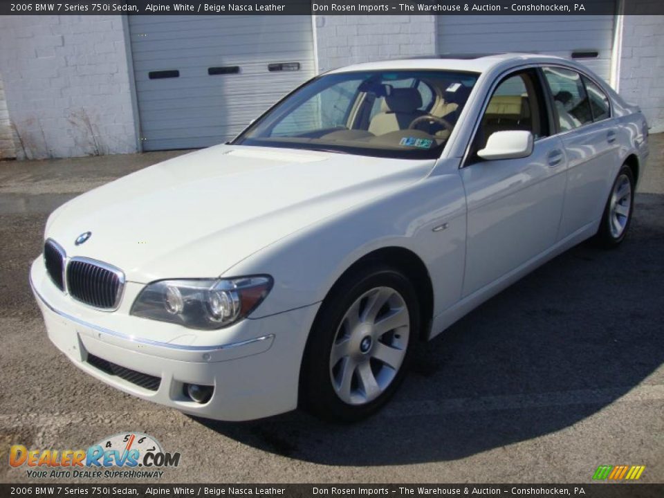 2006 BMW 7 Series 750i Sedan Alpine White / Beige Nasca Leather Photo #1
