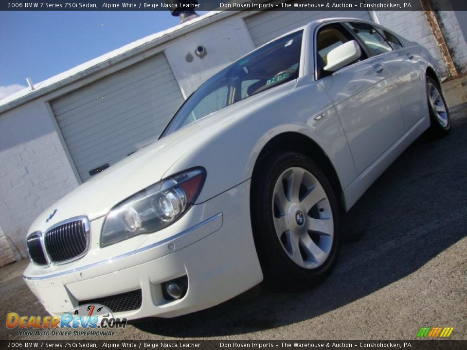 2006 BMW 7 Series 750i Sedan Alpine White / Beige Nasca Leather Photo #2
