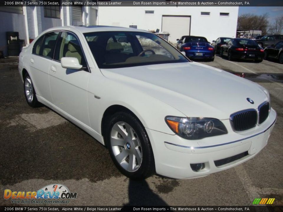 2006 BMW 7 Series 750i Sedan Alpine White / Beige Nasca Leather Photo #4