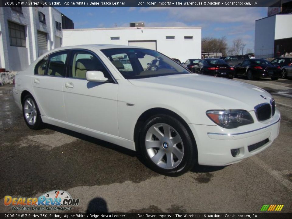 2006 BMW 7 Series 750i Sedan Alpine White / Beige Nasca Leather Photo #5