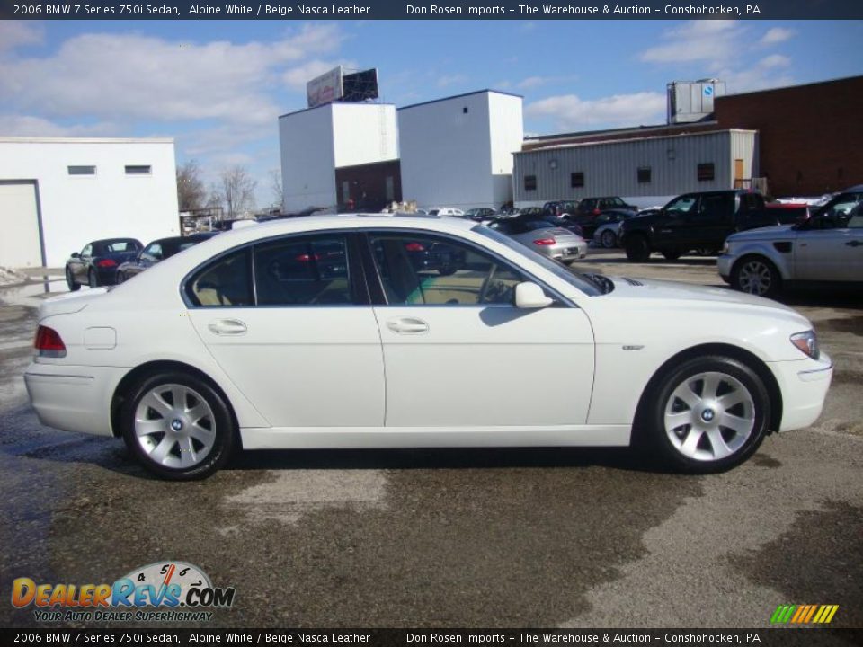 2006 BMW 7 Series 750i Sedan Alpine White / Beige Nasca Leather Photo #6
