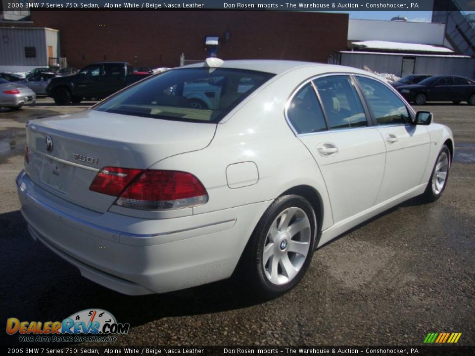 2006 BMW 7 Series 750i Sedan Alpine White / Beige Nasca Leather Photo #7