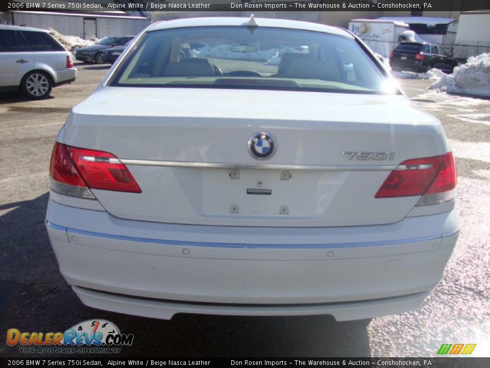 2006 BMW 7 Series 750i Sedan Alpine White / Beige Nasca Leather Photo #8