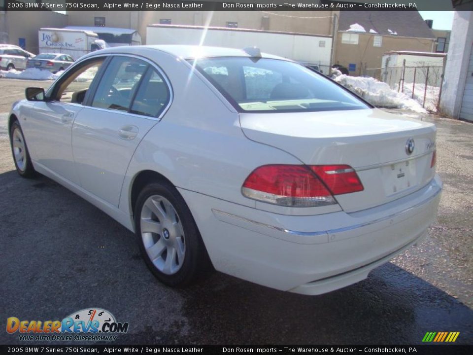 2006 BMW 7 Series 750i Sedan Alpine White / Beige Nasca Leather Photo #9