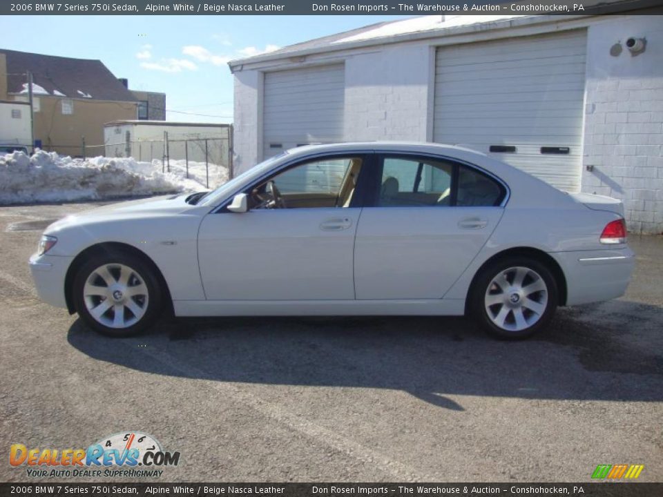 2006 BMW 7 Series 750i Sedan Alpine White / Beige Nasca Leather Photo #10