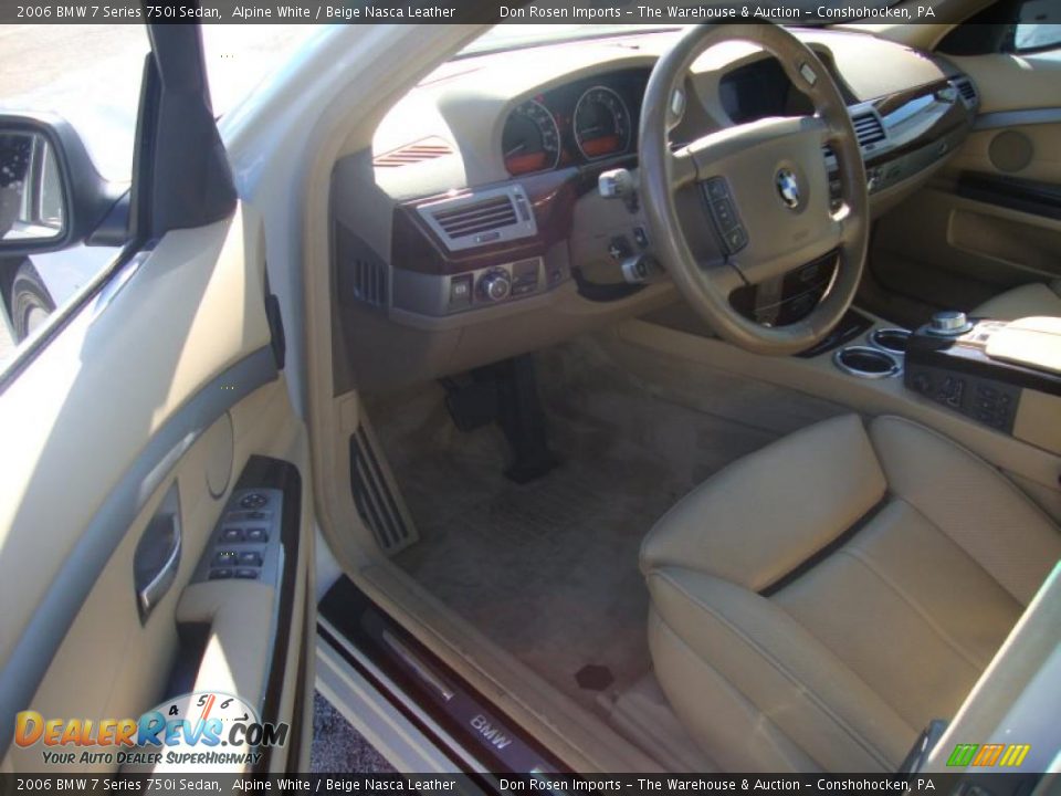 2006 BMW 7 Series 750i Sedan Alpine White / Beige Nasca Leather Photo #12