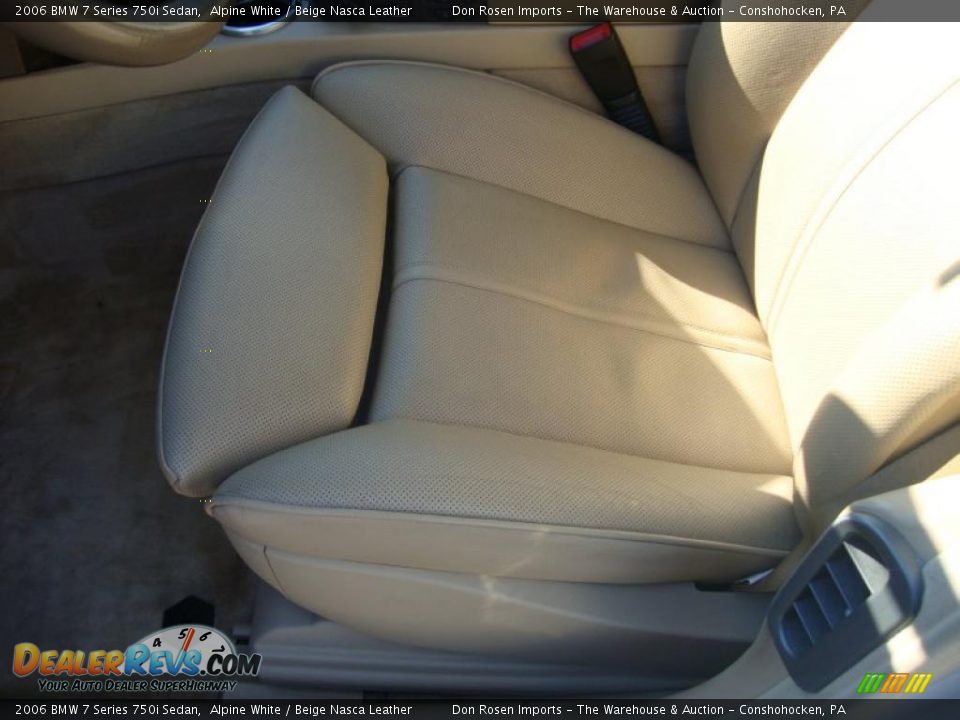 2006 BMW 7 Series 750i Sedan Alpine White / Beige Nasca Leather Photo #15