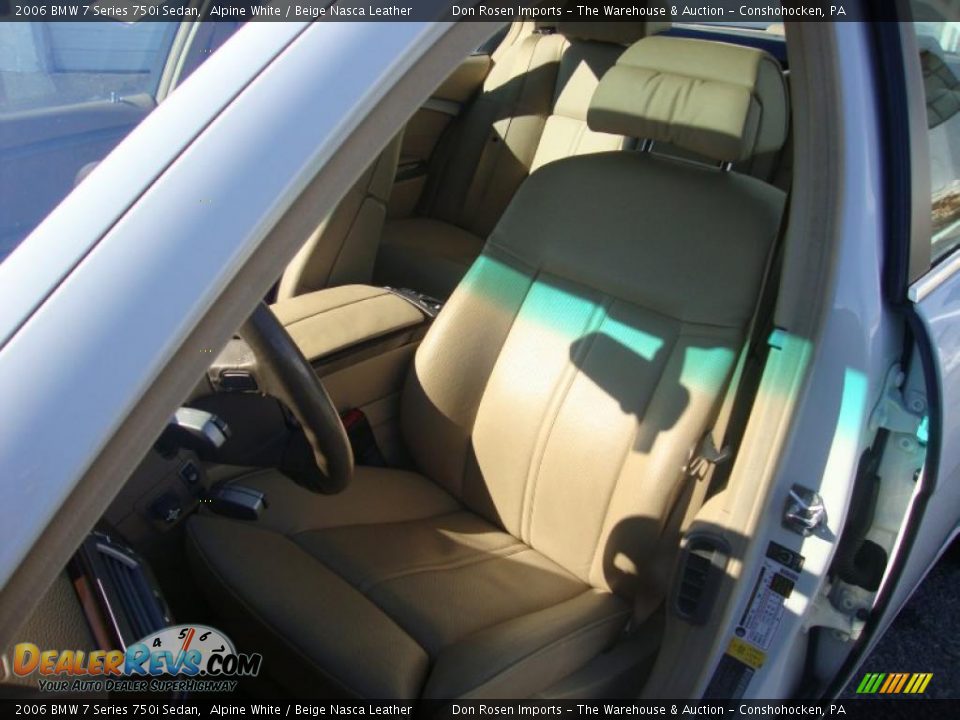 2006 BMW 7 Series 750i Sedan Alpine White / Beige Nasca Leather Photo #16