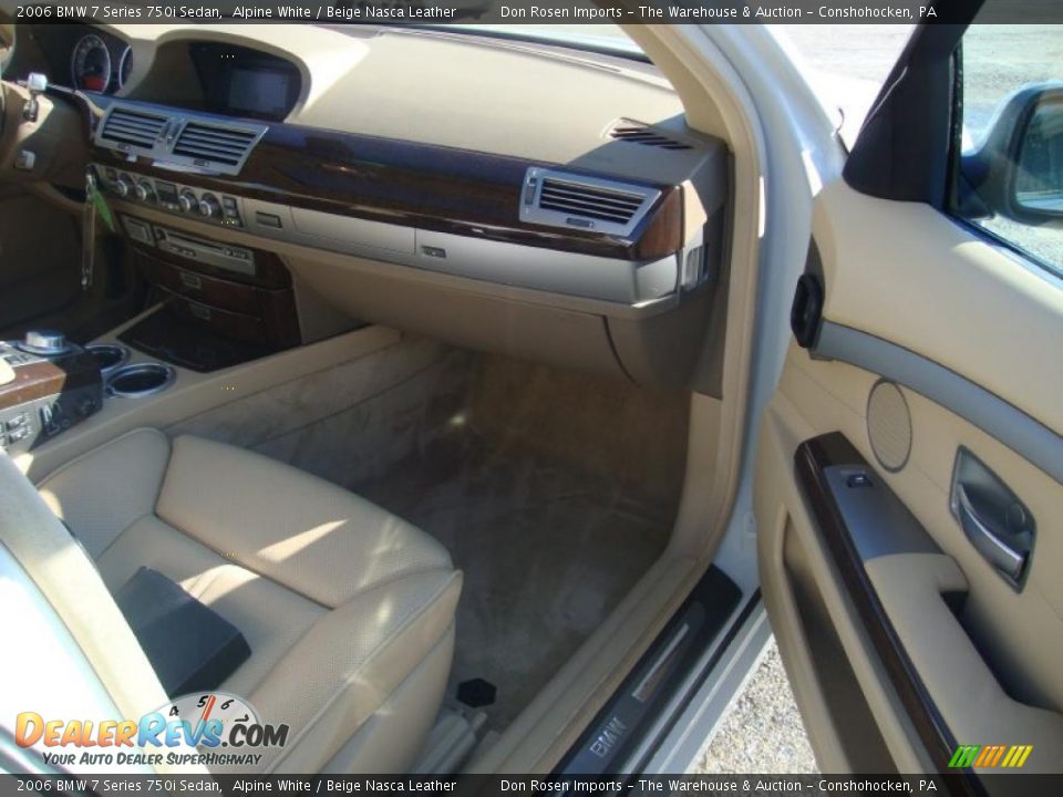 2006 BMW 7 Series 750i Sedan Alpine White / Beige Nasca Leather Photo #17