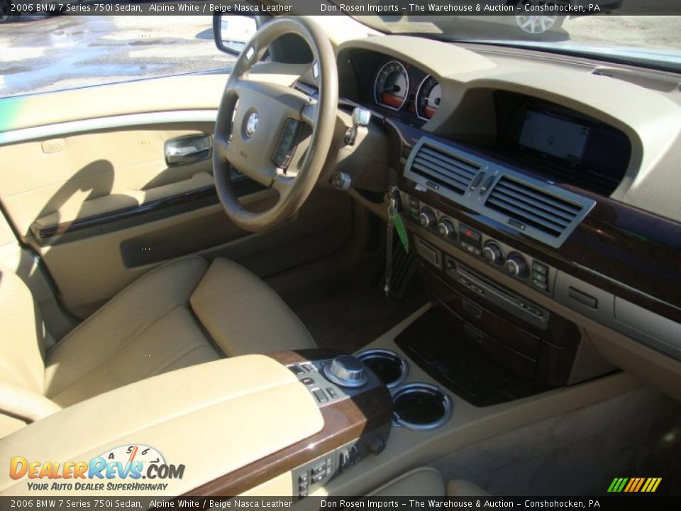 2006 BMW 7 Series 750i Sedan Alpine White / Beige Nasca Leather Photo #18