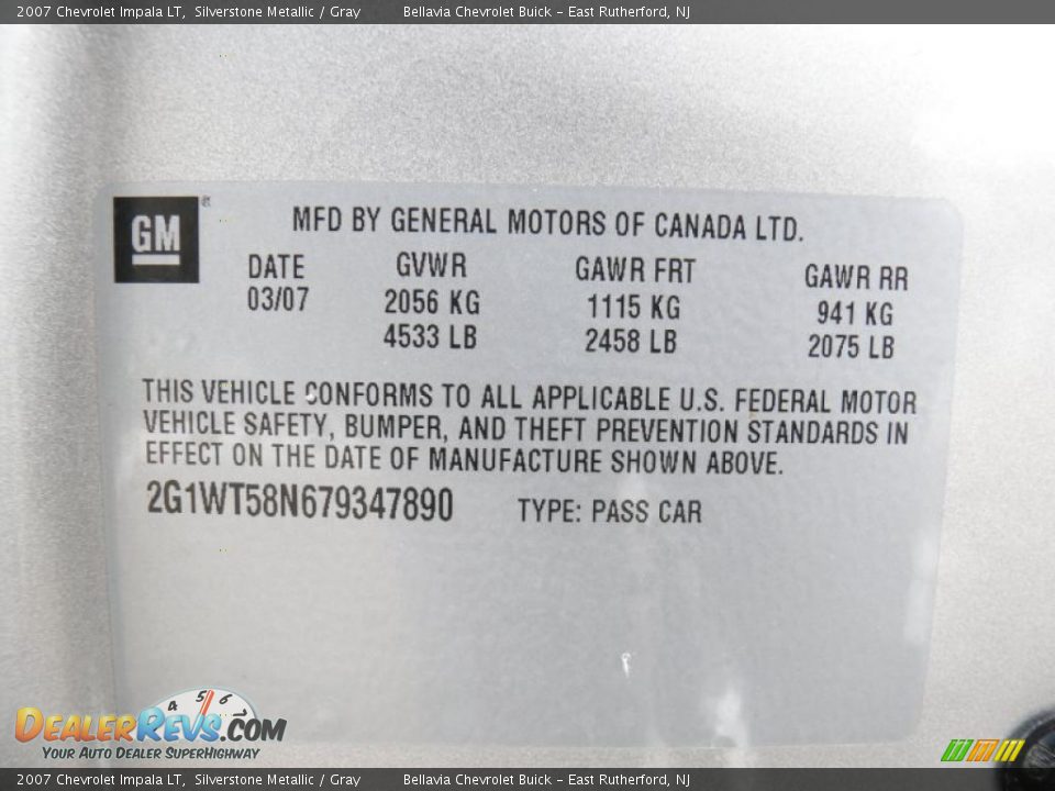 2007 Chevrolet Impala LT Silverstone Metallic / Gray Photo #15