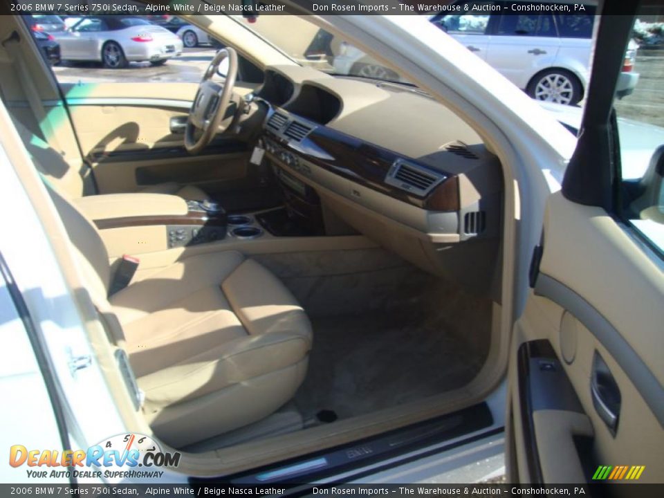 2006 BMW 7 Series 750i Sedan Alpine White / Beige Nasca Leather Photo #19