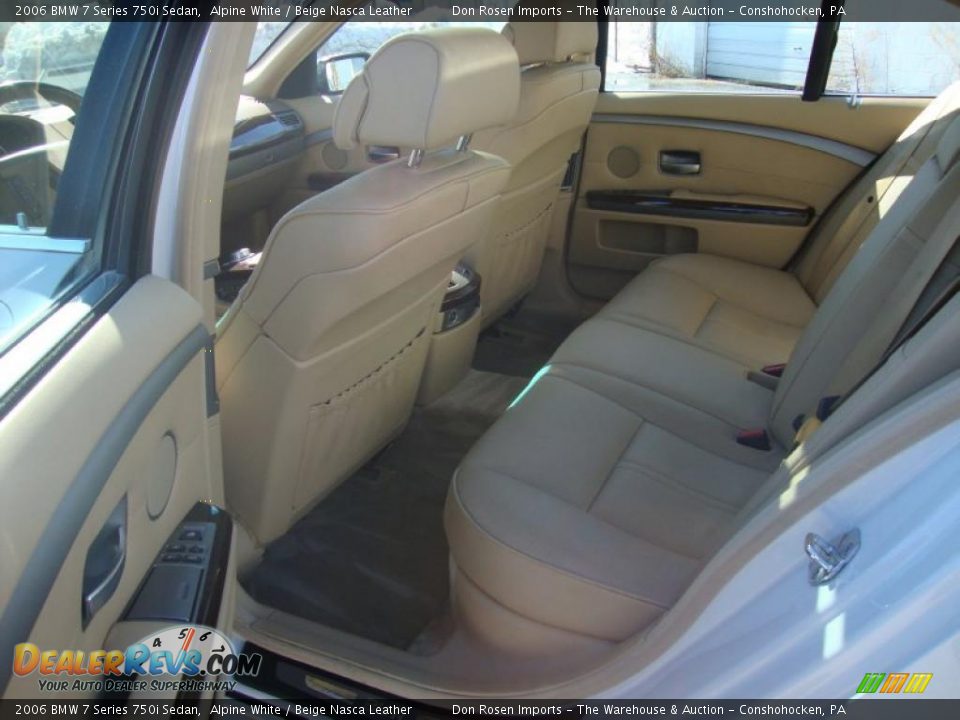 2006 BMW 7 Series 750i Sedan Alpine White / Beige Nasca Leather Photo #21