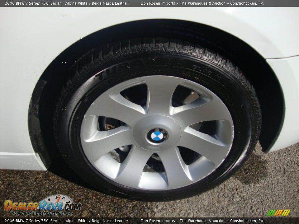 2006 BMW 7 Series 750i Sedan Alpine White / Beige Nasca Leather Photo #25
