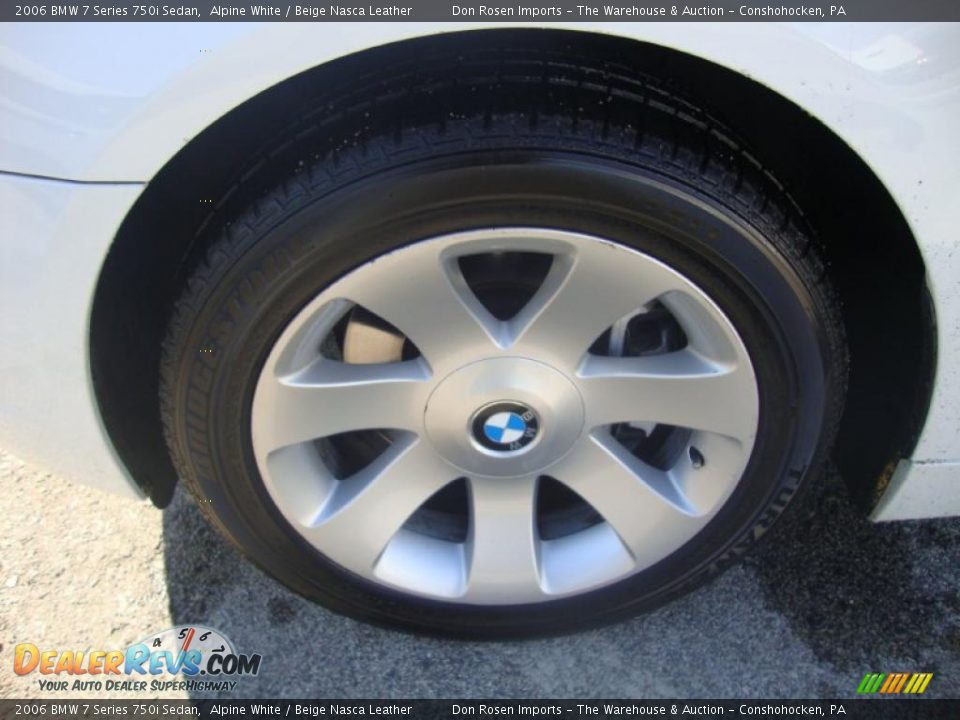 2006 BMW 7 Series 750i Sedan Alpine White / Beige Nasca Leather Photo #26