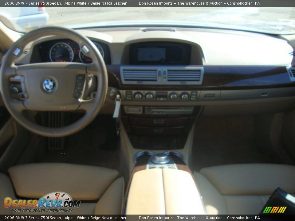 2006 BMW 7 Series 750i Sedan Alpine White / Beige Nasca Leather Photo #29
