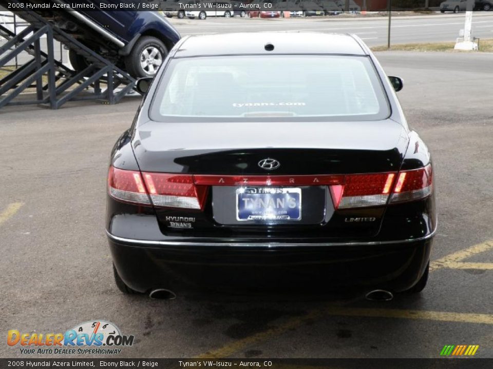 2008 Hyundai Azera Limited Ebony Black / Beige Photo #5