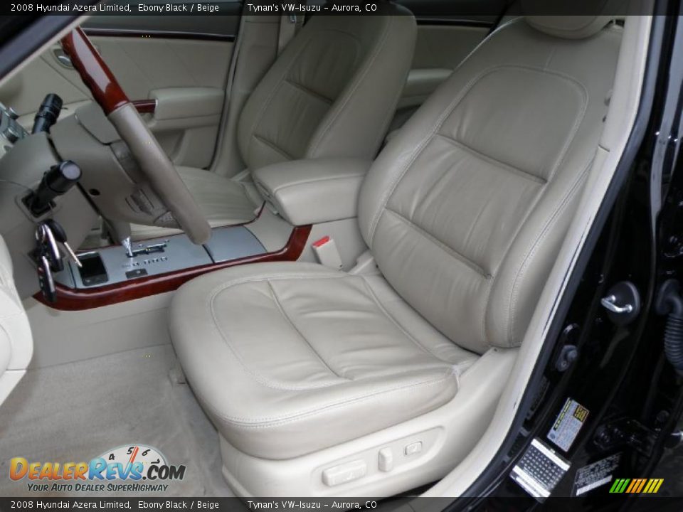 2008 Hyundai Azera Limited Ebony Black / Beige Photo #7