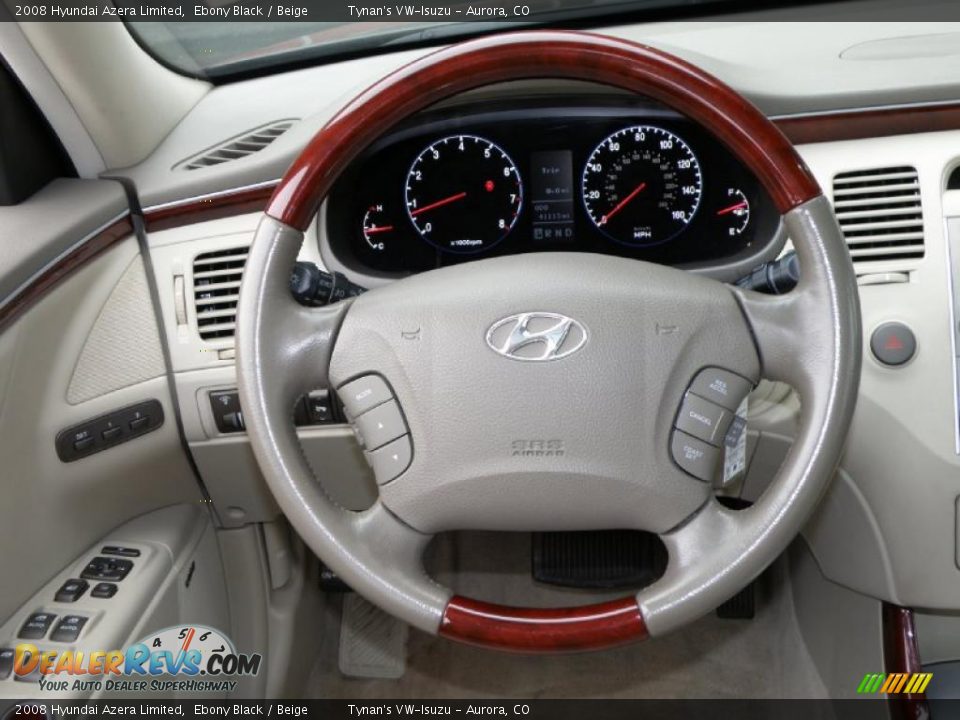 2008 Hyundai Azera Limited Ebony Black / Beige Photo #10