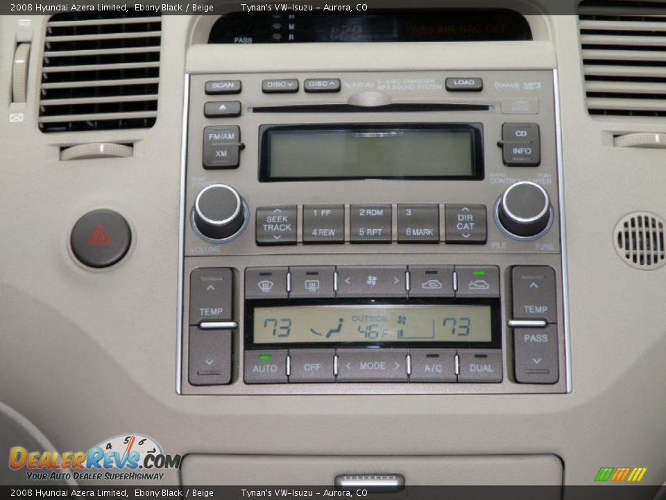 2008 Hyundai Azera Limited Ebony Black / Beige Photo #11