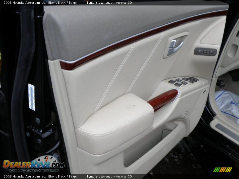 2008 Hyundai Azera Limited Ebony Black / Beige Photo #13