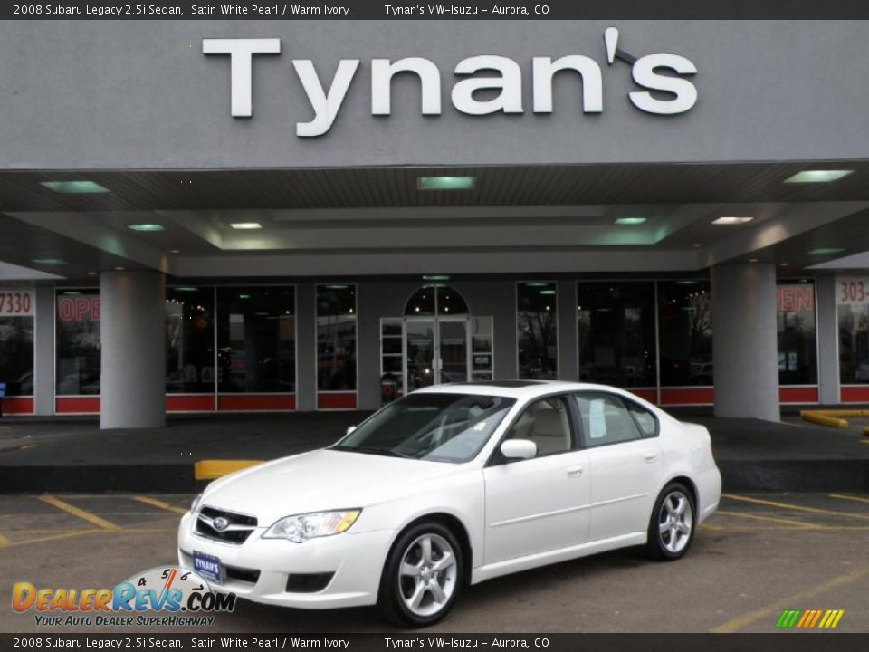 2008 Subaru Legacy 2.5i Sedan Satin White Pearl / Warm Ivory Photo #1