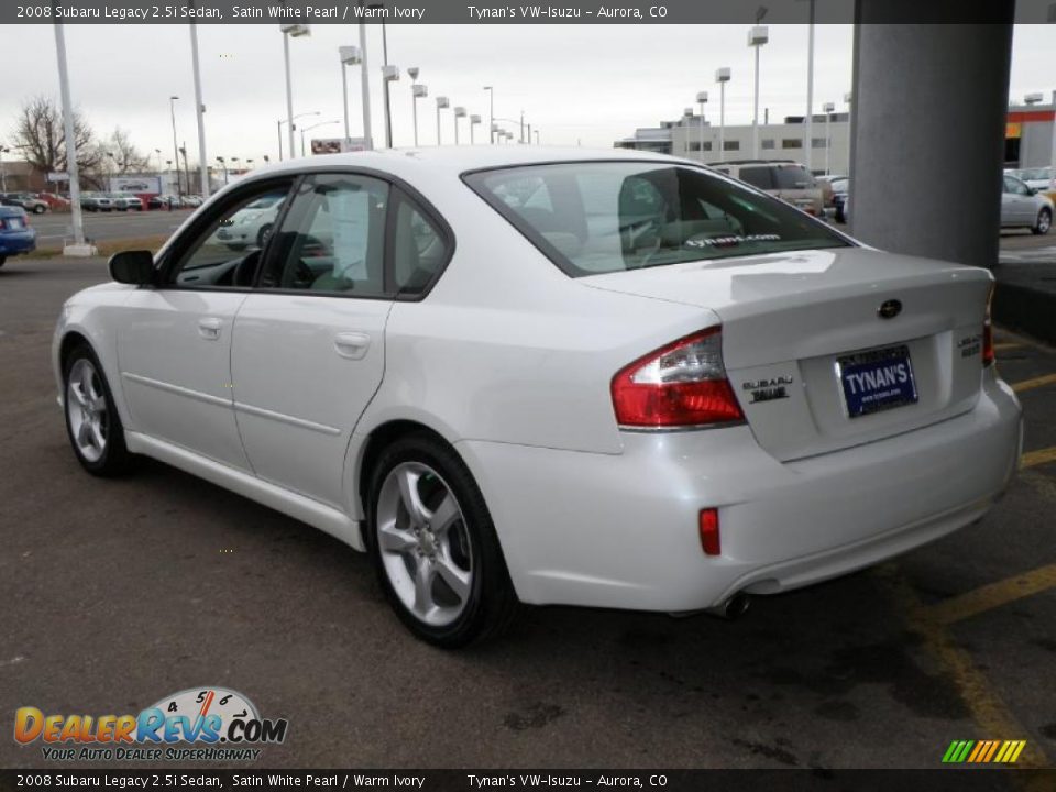 2008 Subaru Legacy 2.5i Sedan Satin White Pearl / Warm Ivory Photo #4