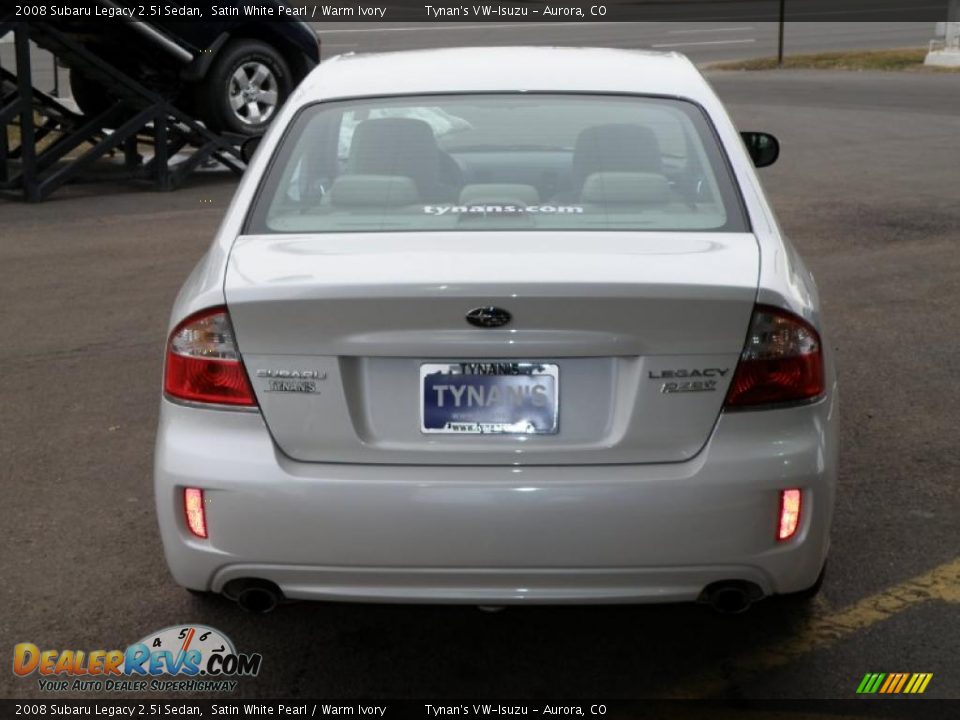 2008 Subaru Legacy 2.5i Sedan Satin White Pearl / Warm Ivory Photo #5