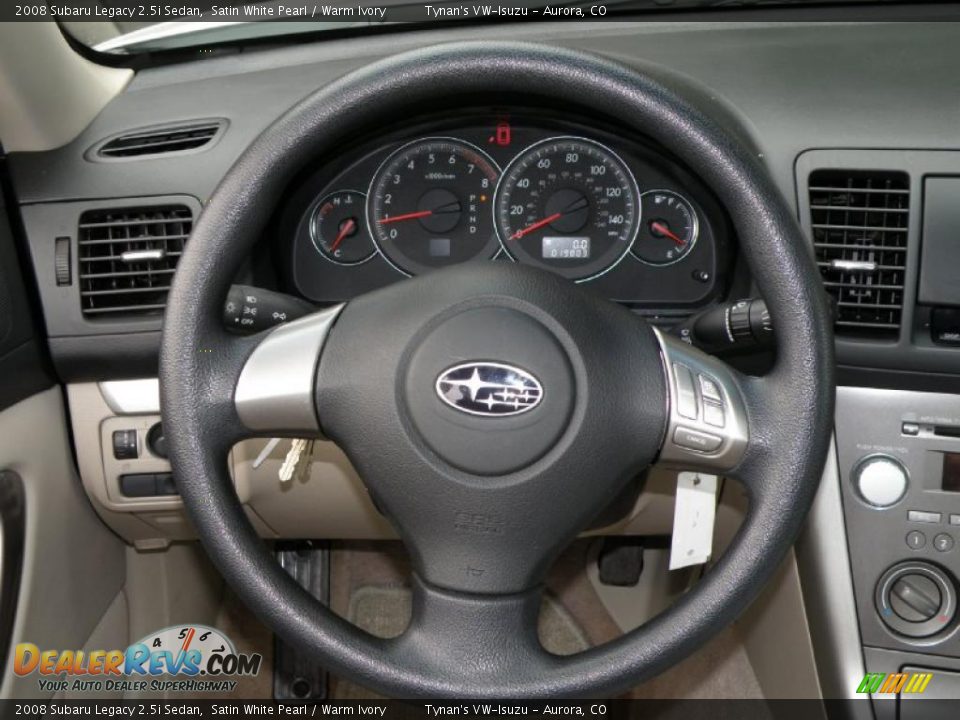 2008 Subaru Legacy 2.5i Sedan Satin White Pearl / Warm Ivory Photo #9