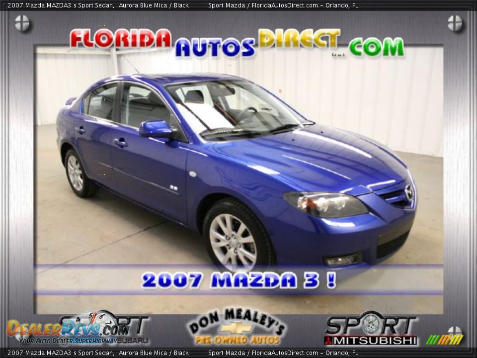 2007 Mazda MAZDA3 s Sport Sedan Aurora Blue Mica / Black Photo #1