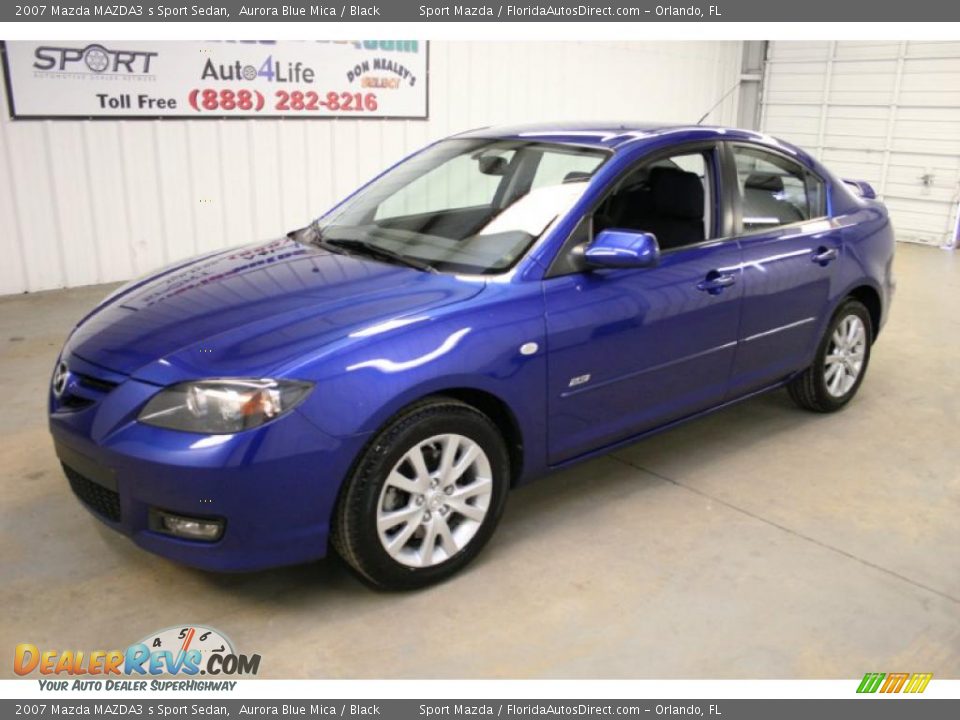 2007 Mazda MAZDA3 s Sport Sedan Aurora Blue Mica / Black Photo #4