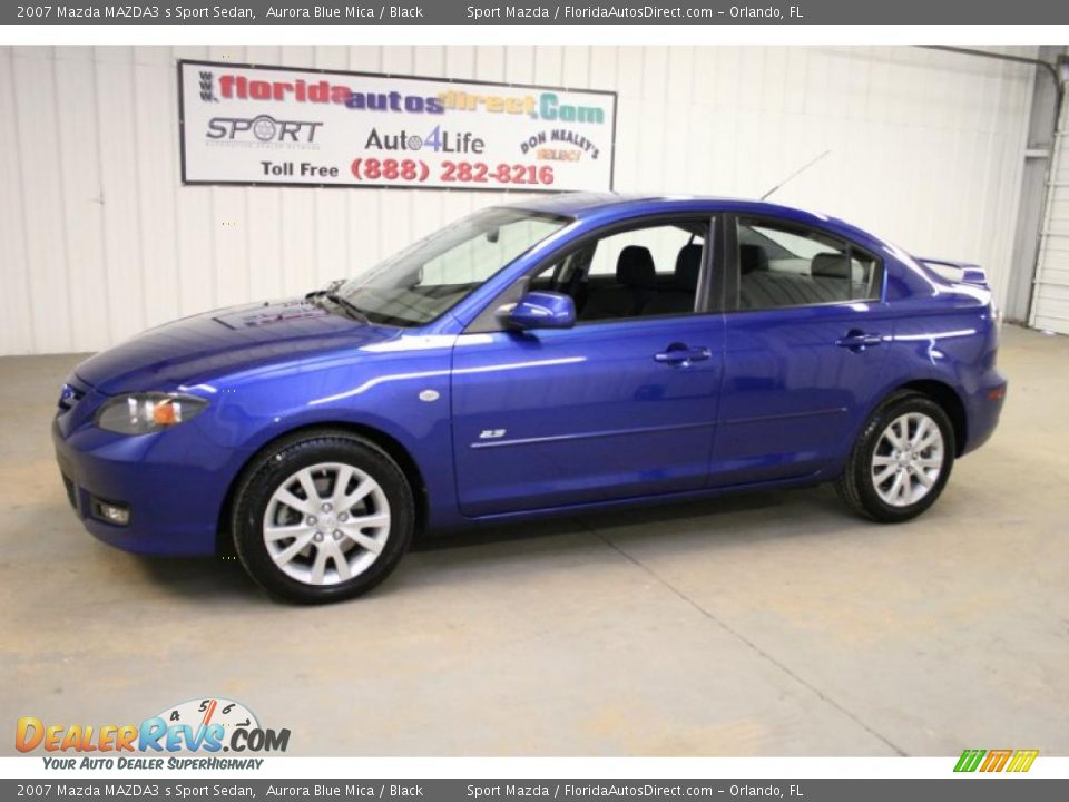 2007 Mazda MAZDA3 s Sport Sedan Aurora Blue Mica / Black Photo #8