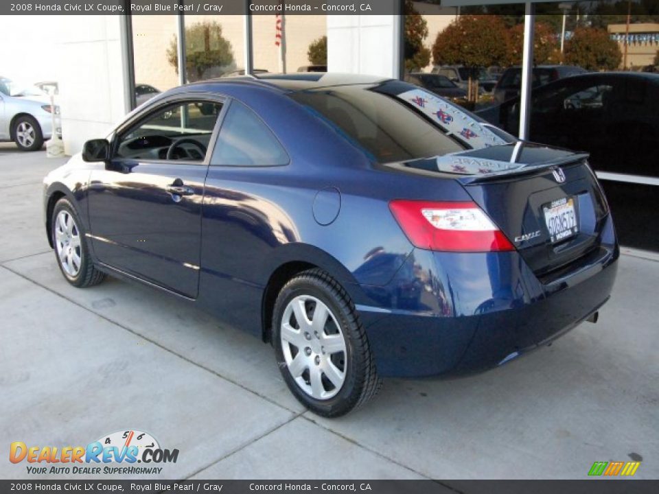 2008 Honda Civic LX Coupe Royal Blue Pearl / Gray Photo #5