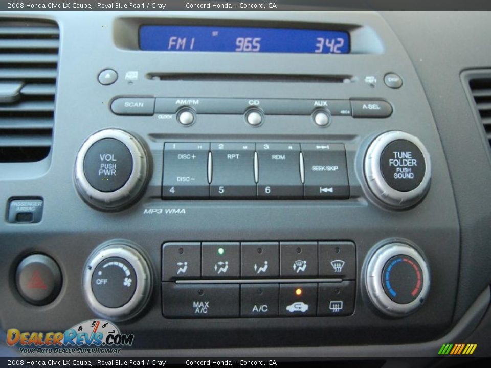 2008 Honda Civic LX Coupe Royal Blue Pearl / Gray Photo #13