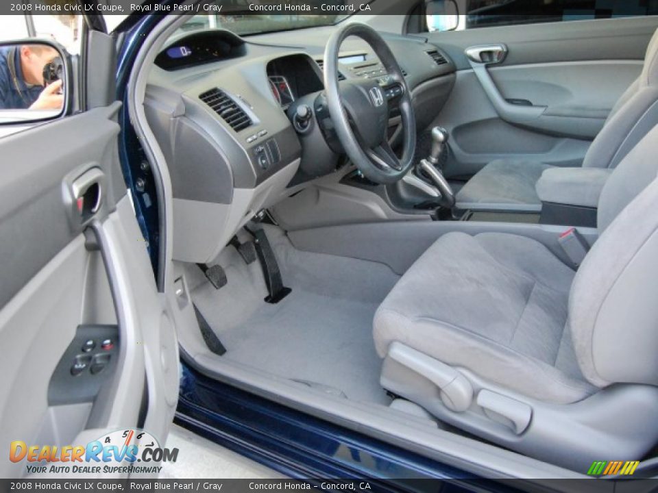 2008 Honda Civic LX Coupe Royal Blue Pearl / Gray Photo #16