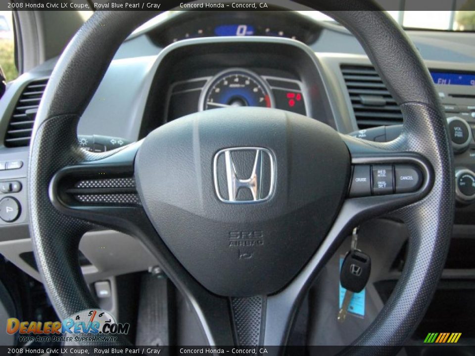 2008 Honda Civic LX Coupe Royal Blue Pearl / Gray Photo #20