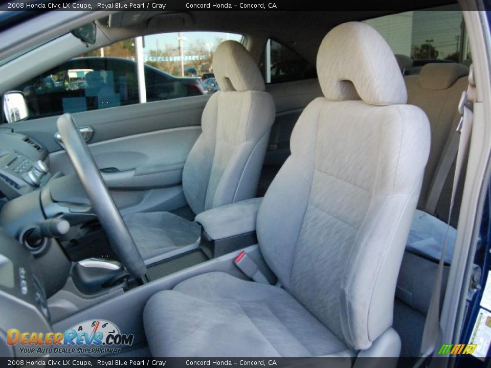 2008 Honda Civic LX Coupe Royal Blue Pearl / Gray Photo #22
