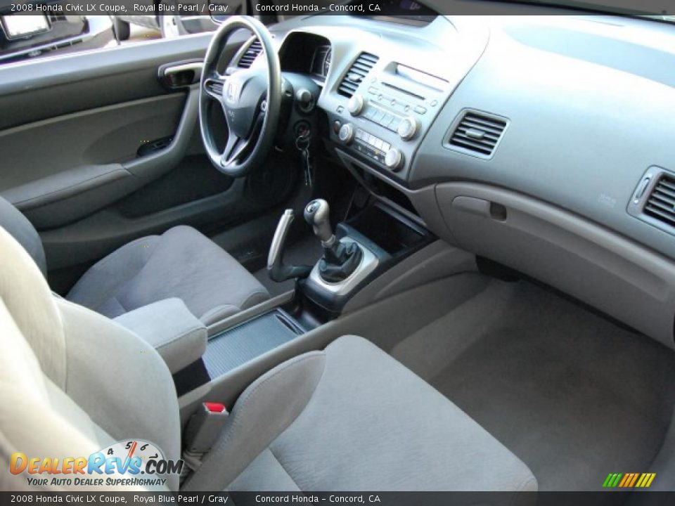 2008 Honda Civic LX Coupe Royal Blue Pearl / Gray Photo #23